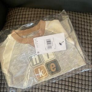 Nike Kids Beige and Brown Long Sleeve Tee